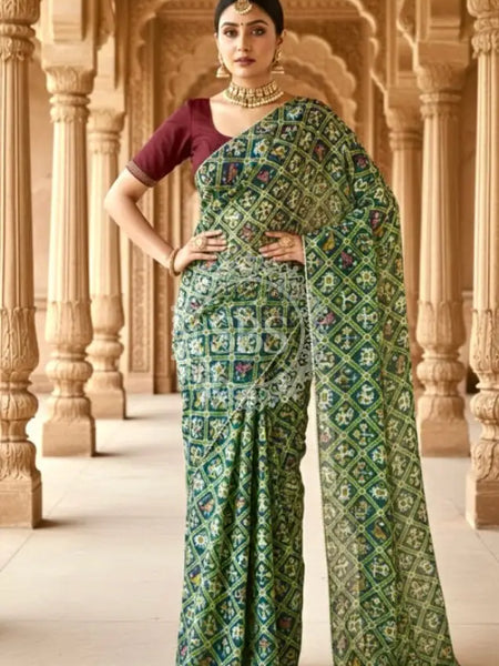 KOTA DORIYA ELEPHANT AJRAK SAREE