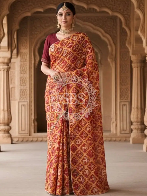 KOTA DORIYA ELEPHANT AJRAK SAREE