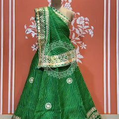 KOTA DORIYA GOTA PATTI LEHENGA Green / Free Size