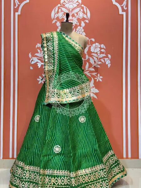 KOTA DORIYA GOTA PATTI LEHENGA Green / Free Size