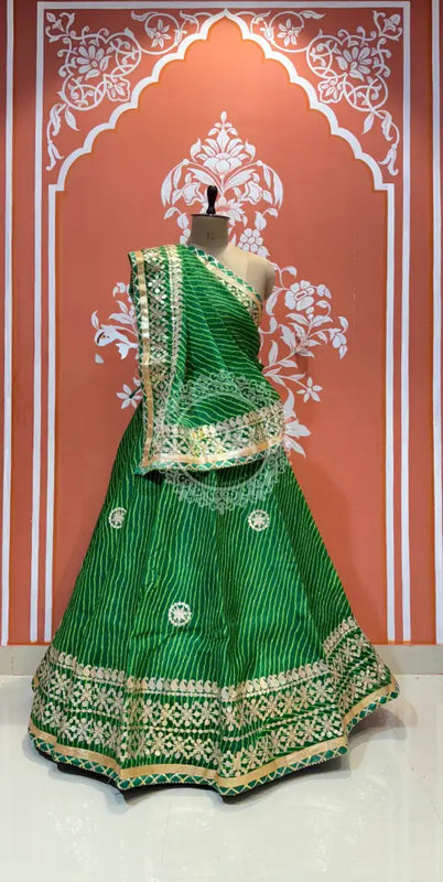 KOTA DORIYA GOTA PATTI LEHENGA Green / Free Size