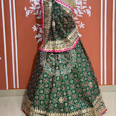 KOTA DORIYA GOTA PATTI LEHENGA Green / Free Size