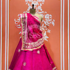 KOTA DORIYA GOTA PATTI LEHENGA Pink / Free Size