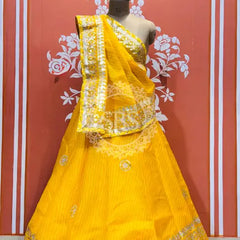 KOTA DORIYA GOTA PATTI LEHENGA Yellow / Free Size