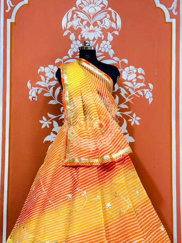 KOTA DORIYA KACHI PATTI DOUBLE BORDER LEHENGA