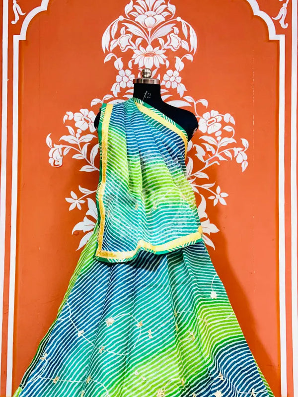 KOTA DORIYA KACHI PATTI DOUBLE BORDER LEHENGA