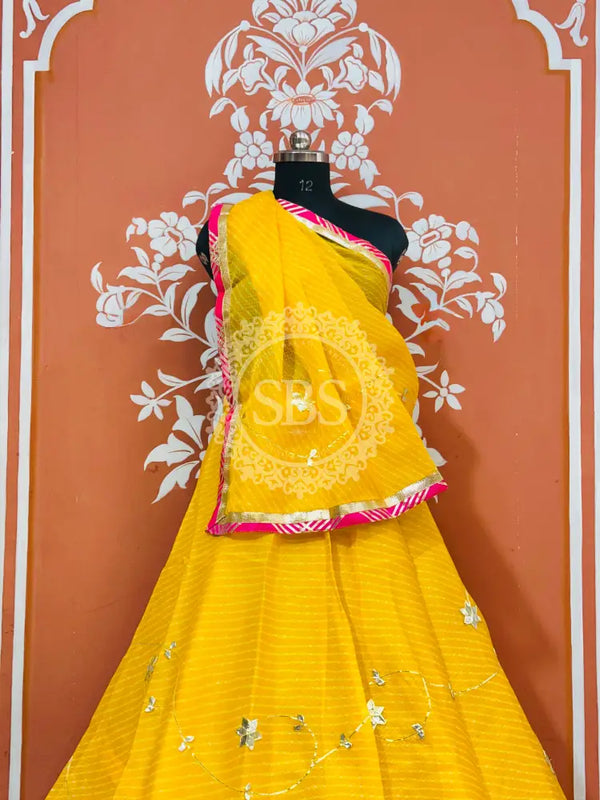 KOTA DORIYA KACHI PATTI DOUBLE BORDER LEHENGA