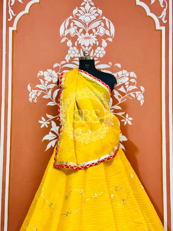 KOTA DORIYA KACHI PATTI DOUBLE BORDER LEHENGA