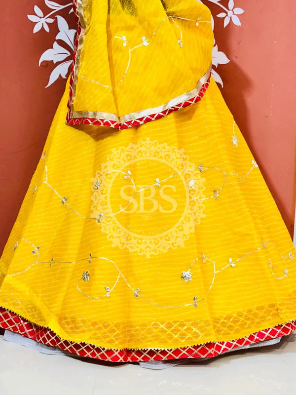 KOTA DORIYA KACHI PATTI DOUBLE BORDER LEHENGA