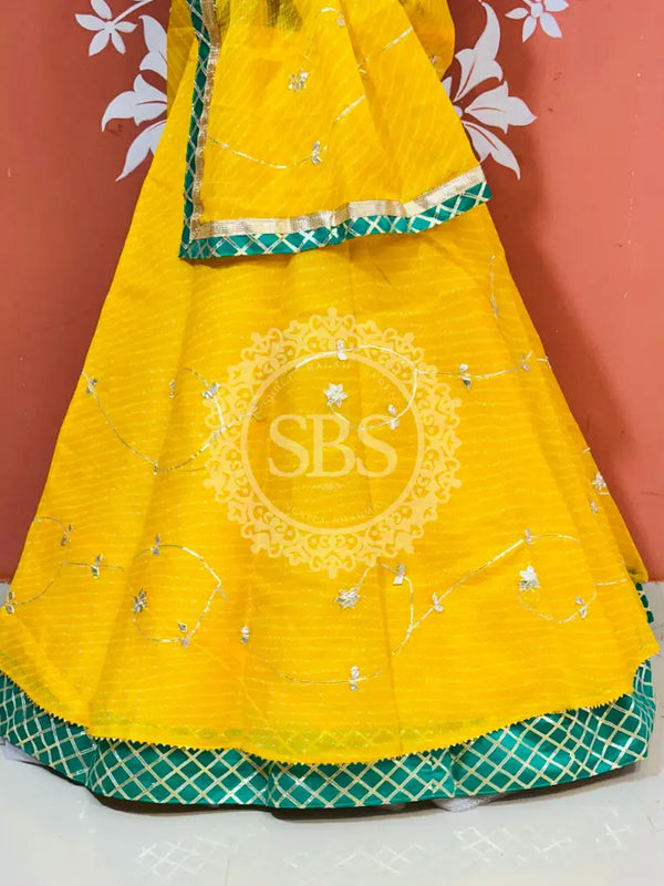 KOTA DORIYA KACHI PATTI DOUBLE BORDER LEHENGA