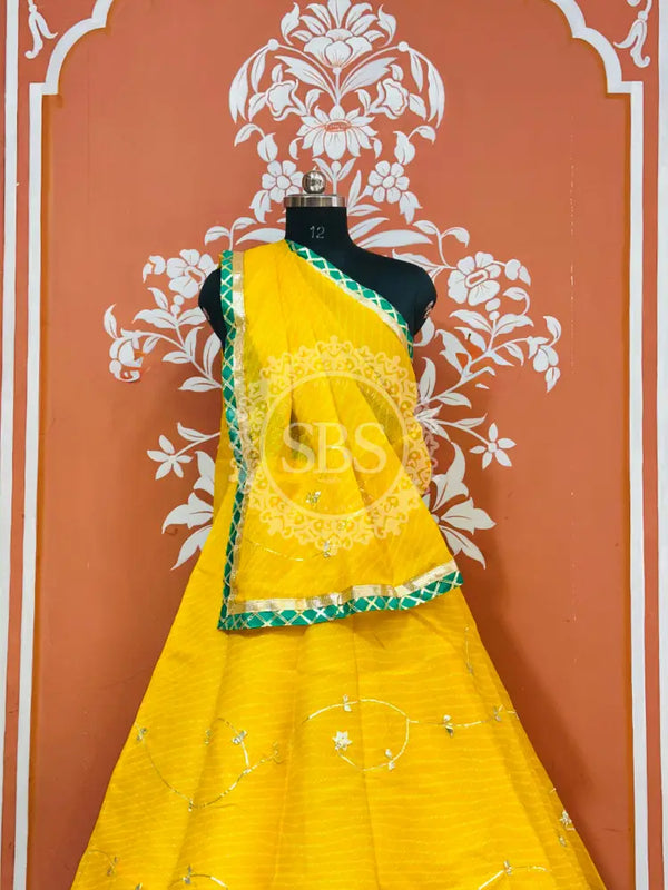 KOTA DORIYA KACHI PATTI DOUBLE BORDER LEHENGA