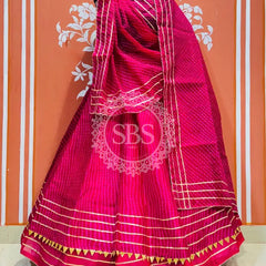 KOTA DORIYA MOTHRA LEHENGA Pink / Free Size