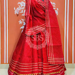 KOTA DORIYA MOTHRA LEHENGA Red / Free Size