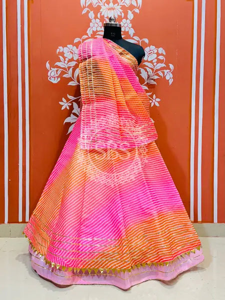 KOTA DORIYA SHADED LEHENGA Pink / Free Size