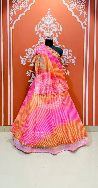 KOTA DORIYA SHADED LEHENGA Pink / Free Size