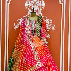 KOTA DORIYA SKIRT WITH KURTI AND DUPATTA Multi / Free Size