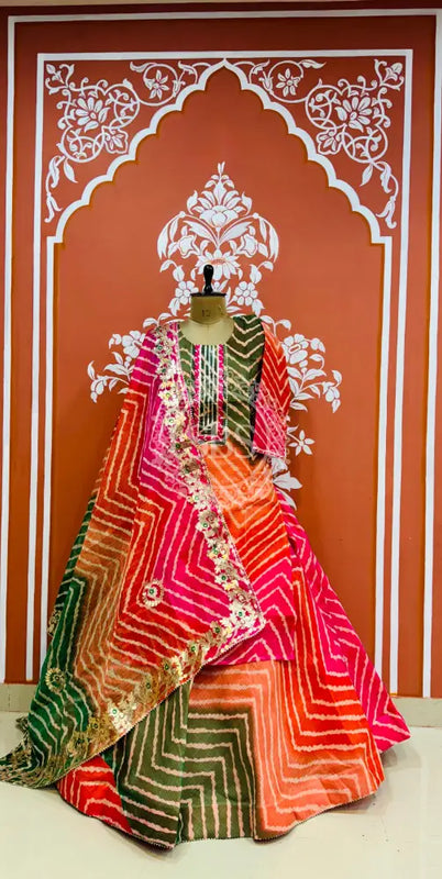 KOTA DORIYA SKIRT WITH KURTI AND DUPATTA Multi / Free Size