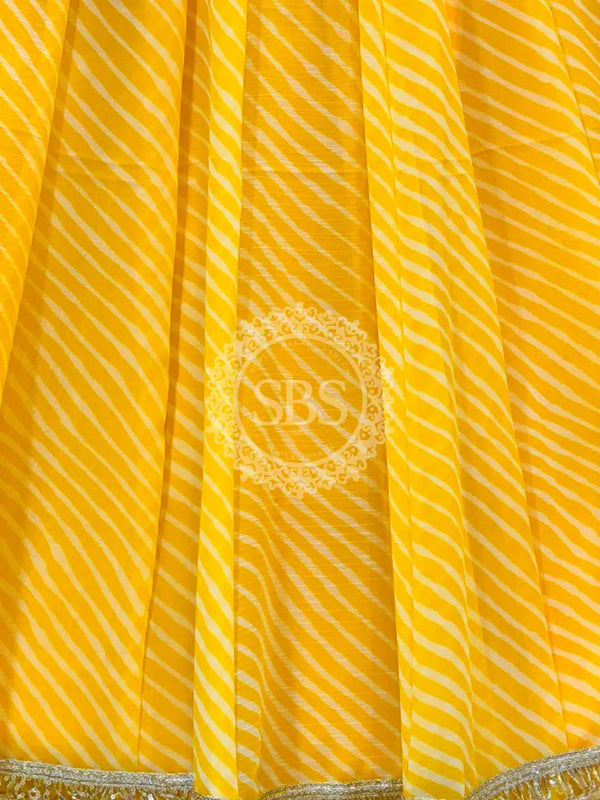 LEHERIYA GOLDEN SILVER WORK BIG FLARED LEHENGA