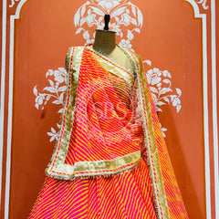 LEHERIYA GOLDEN SILVER WORK BIG FLARED LEHENGA
