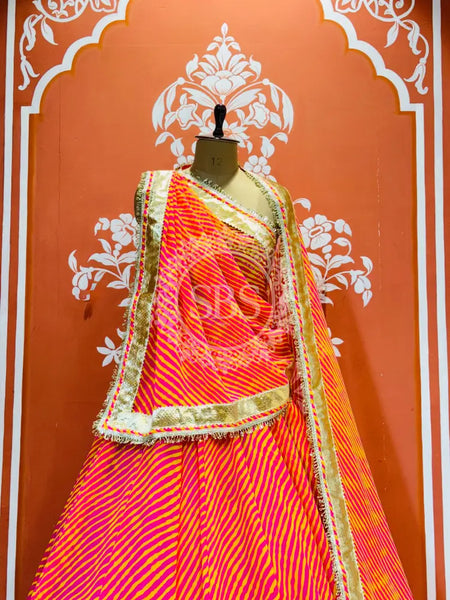 LEHERIYA GOLDEN SILVER WORK BIG FLARED LEHENGA