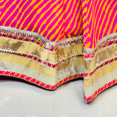 LEHERIYA GOLDEN SILVER WORK BIG FLARED LEHENGA