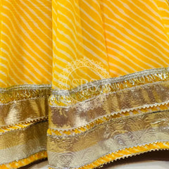 LEHERIYA GOLDEN SILVER WORK BIG FLARED LEHENGA