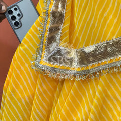 LEHERIYA GOLDEN SILVER WORK BIG FLARED LEHENGA