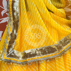 LEHERIYA GOLDEN SILVER WORK BIG FLARED LEHENGA