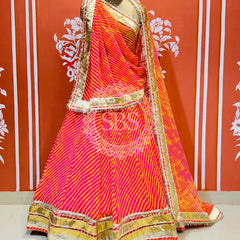 LEHERIYA GOLDEN SILVER WORK BIG FLARED LEHENGA