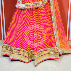 LEHERIYA GOLDEN SILVER WORK BIG FLARED LEHENGA