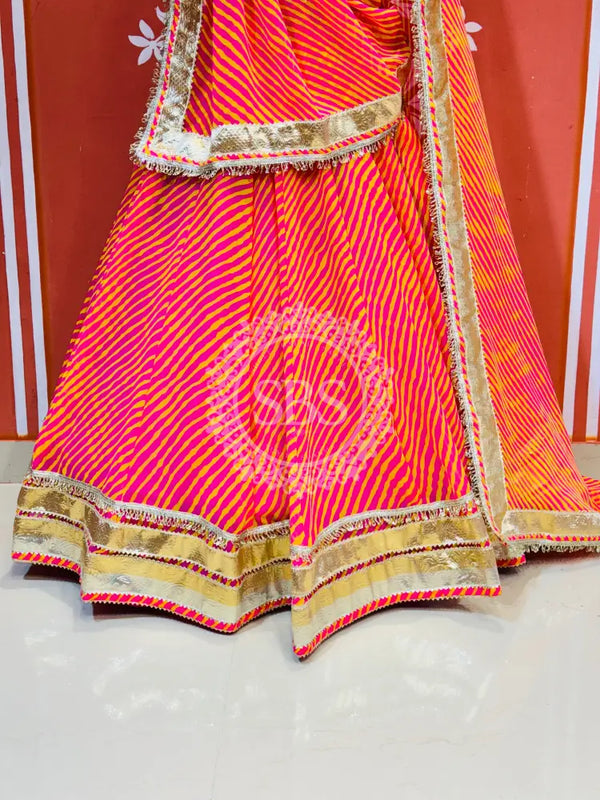 LEHERIYA GOLDEN SILVER WORK BIG FLARED LEHENGA