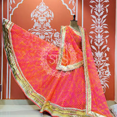 LEHERIYA GOLDEN SILVER WORK BIG FLARED LEHENGA