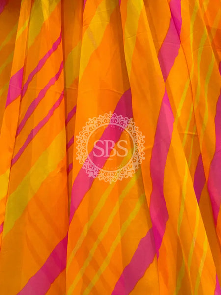 LEHERIYA GOLDEN SILVER WORK BIG FLARED LEHENGA Yellow / Free Size