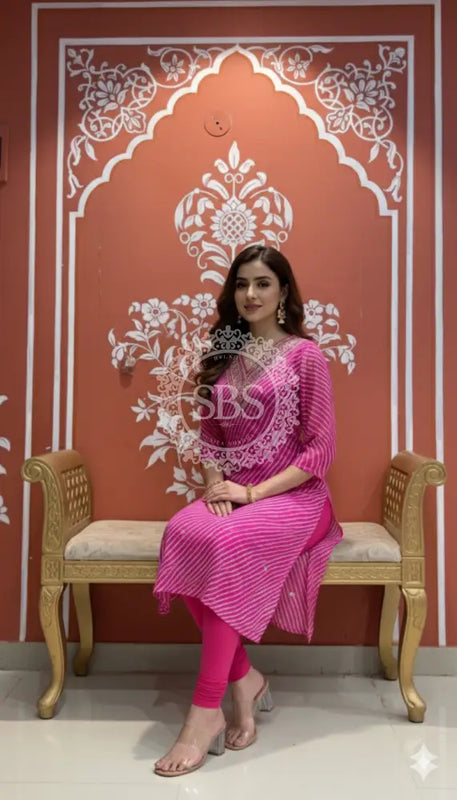 Leheriya Handwork Kurti