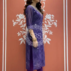 Leheriya Handwork Kurti