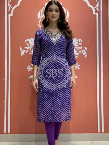 Leheriya Handwork Kurti