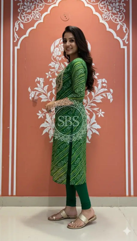 Leheriya Handwork Kurti