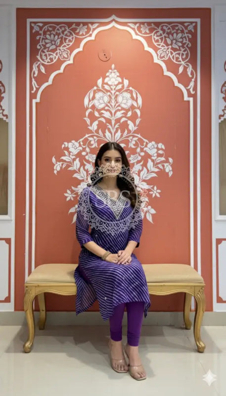 Leheriya Handwork Kurti