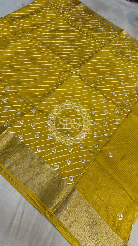 LEHERIYA MOONGA SILK SAREE