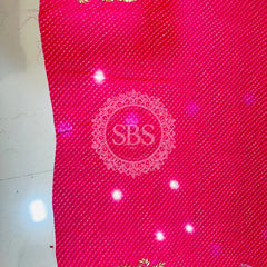 LEHERIYA MOTHRA GOTA PATTI HANDWORK SAREE Pink / Free Size