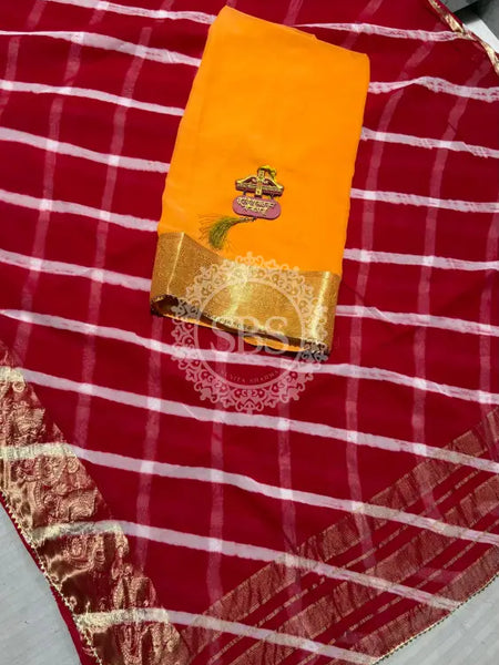 LEHERIYA ZARI WORK SAREE