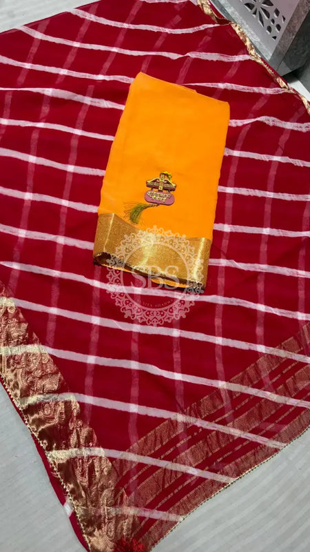 LEHERIYA ZARI WORK SAREE