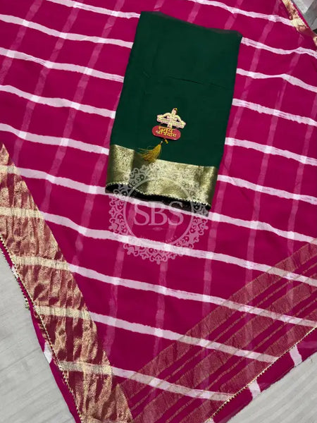 LEHERIYA ZARI WORK SAREE