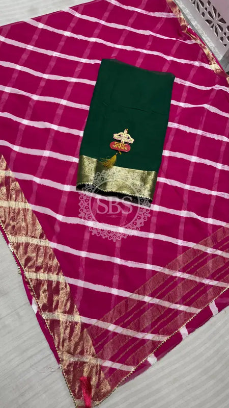 LEHERIYA ZARI WORK SAREE