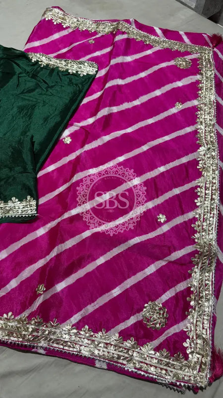 LEHERIYA ZARI WORK SAREE