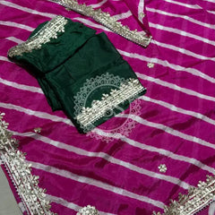 LEHERIYA ZARI WORK SAREE