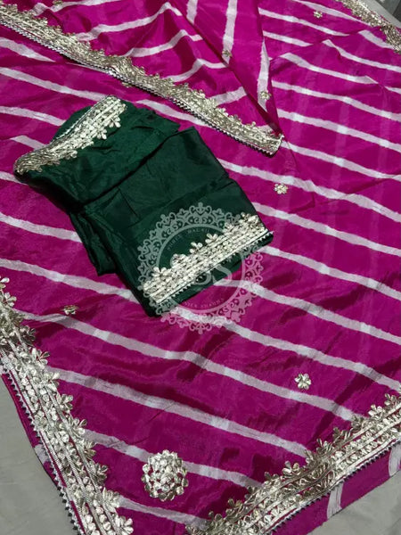 LEHERIYA ZARI WORK SAREE