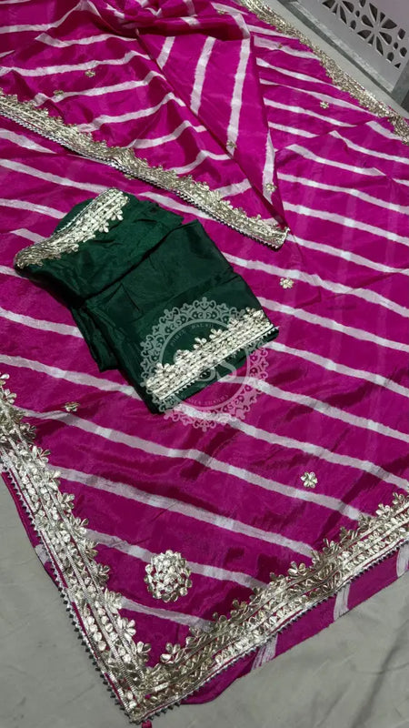 LEHERIYA ZARI WORK SAREE