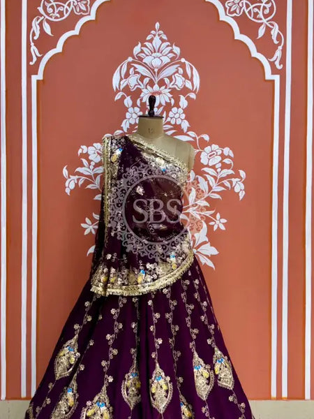 MEENAWATI MARWARI RAJASTHANI LEHENGA Burgundy