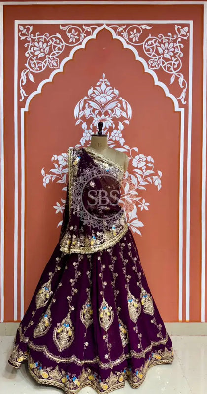 MEENAWATI MARWARI RAJASTHANI LEHENGA Burgundy